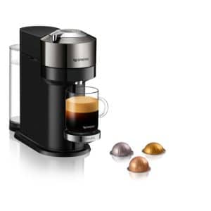Nespresso® Vertuo Next Deluxe, 1,1 L., Chrome Kapsel Kaffemaskine - Sort/sølv